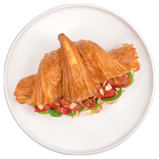 

Круассан АШАН с клубникой, голубым сыром и шпинатом, 1 шт