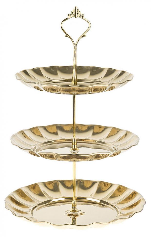 

Фруктовница Nouvelle Home 3 яруса золото