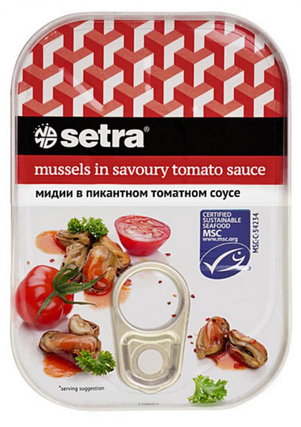 

Филе мидий Setra в томатном соусе, 110 г