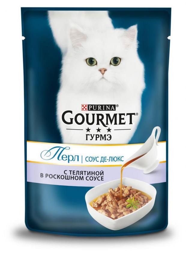

Корм для кошек Gourmet Perle Соус Де-люкс с телятиной в роскошном соусе, 85 г