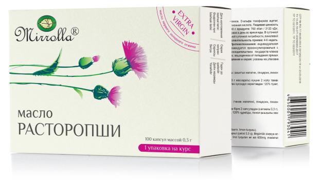 

Масло расторопши Мирролла 0,3г, 100 шт