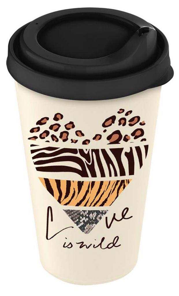 

Стакан IDILAND IZI-GO с крышкой с декором, 420 мл