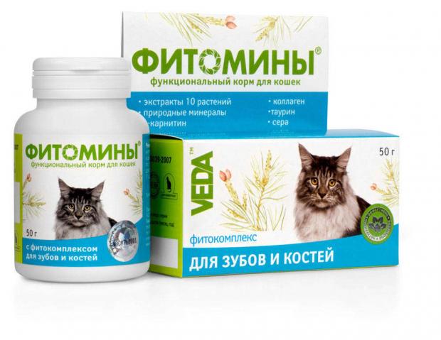 

Фитокомплекс для кошек VEDA Фитомины функциональные для зубов и костей, 50 г