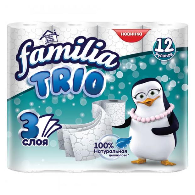 Туалетная бумага Familia Trio 3 слоя, 12 рулонов