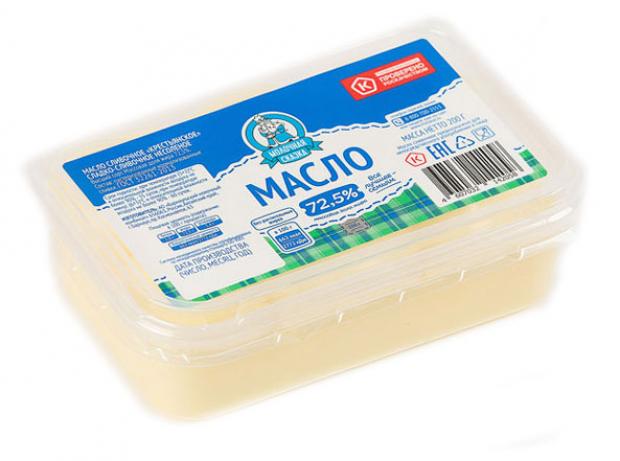 Масло сливочное Молочная сказка Крестьянское 72,5% БЗМЖ, 200 г
