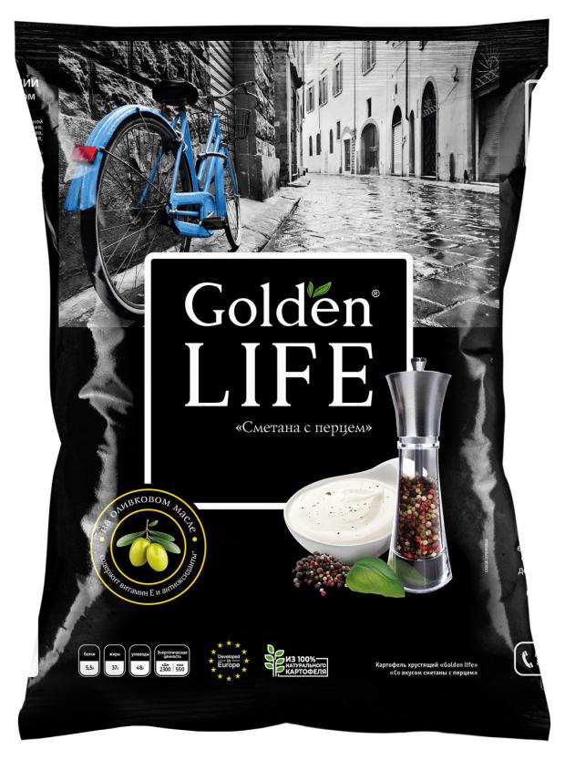 чипсы golden life со вкусом лобстера 90 г Чипсы Golden Life Со вкусом Сметаны с перцем, 90 г