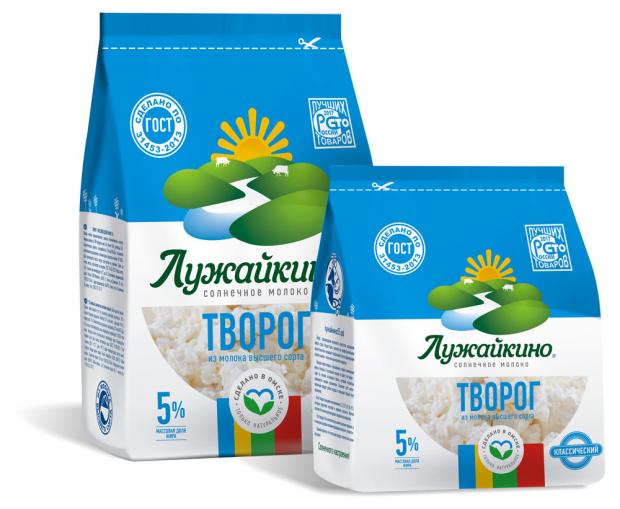Творог Лужайкино Традиционный БЗМЖ, 450 г