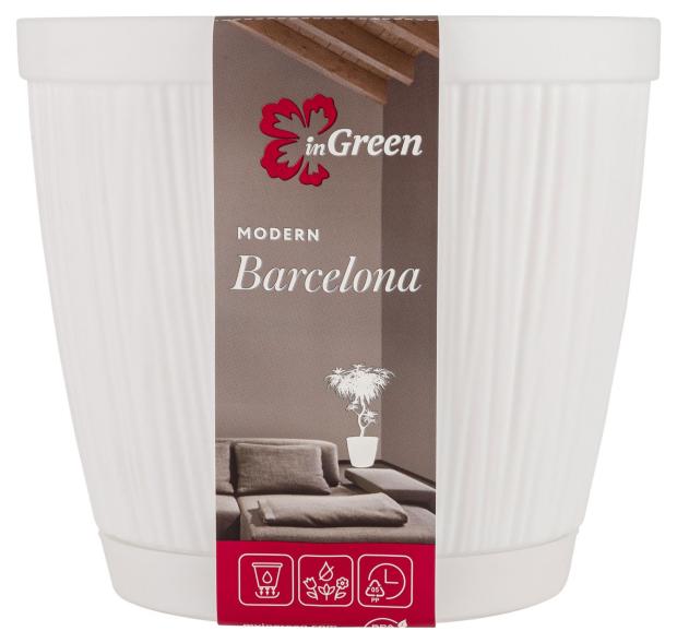 

Горшок для цветов InGreen Barcelona белый, d 155 мм, 1,8 л