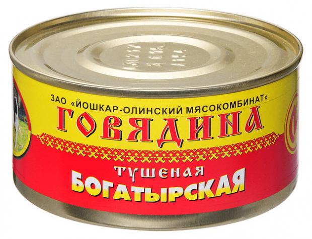 Говядина тушеная Йошкар-Олинский Мясокомбинат Богатырская, 325 г