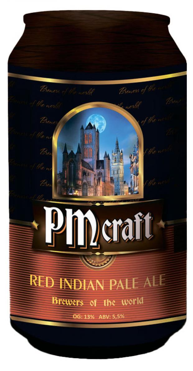 Пиво PMcraft Red Indian Pale Ale темное нефильтрованное 5,5%, 480 мл