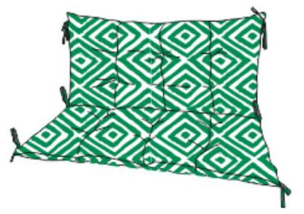 

Подушка для качели NAT 2-местная оксфорд Зелёные ромбы, 120x60x50x15 см