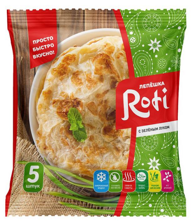 Лепешка Roti Халяль с зеленым луком замороженная, 450 г