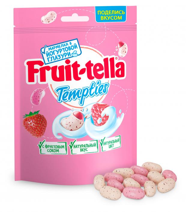 Мармелад жевательный Fruittella Tempties в йогуртной глазури малина клубника, 100 г