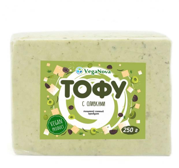 

Сыр растительный VegaNova Тофу с оливками ЗМЖ, 250 г