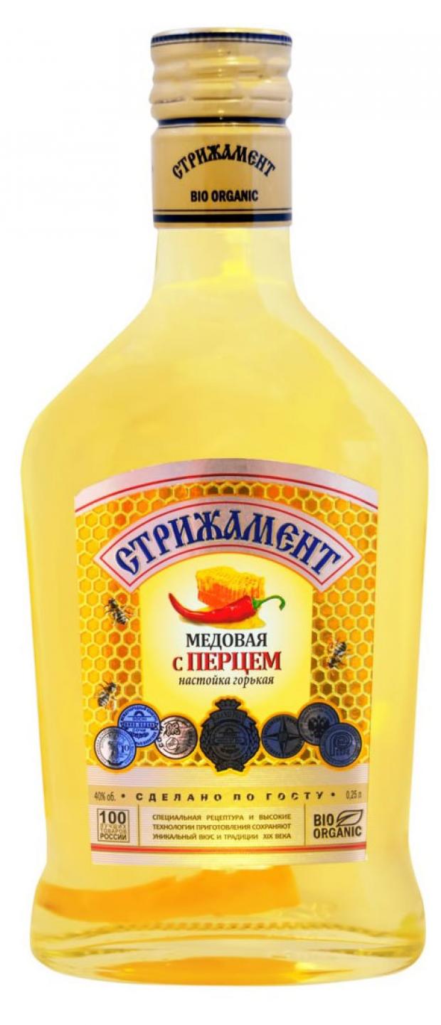 Настойка Стрижамент Медовая с перцем Россия, 0,25 л
