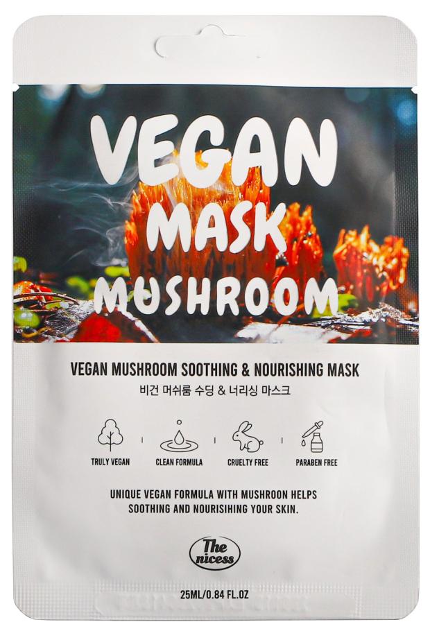 

Маска для лица The nicess Vegan с грибами тканевая, 25 мл