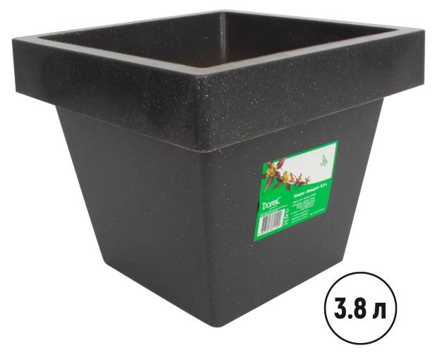 

Горшок Darel Plastic Квадро черный гранит, 21 см