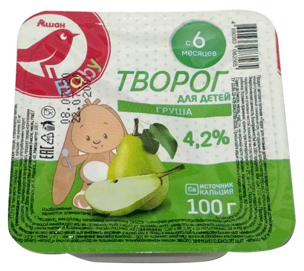 

Творог детский АШАН груша 4,2%, 100 г