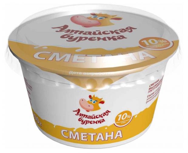 Сметана Алтайская Буренка 10% БЗМЖ, 200 г