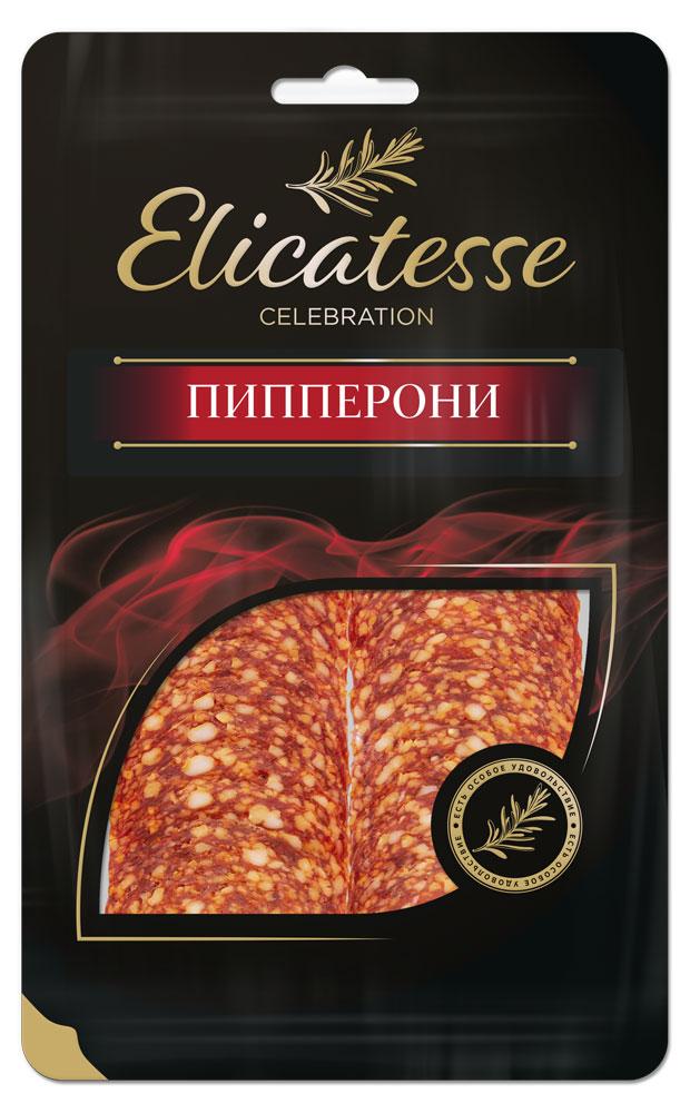 Колбаса сырокопченая Elicatesse Пипперони нарезка, 100 г