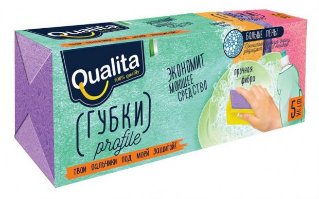 

Губки для мытья посуды Qualita Profile, 5 шт