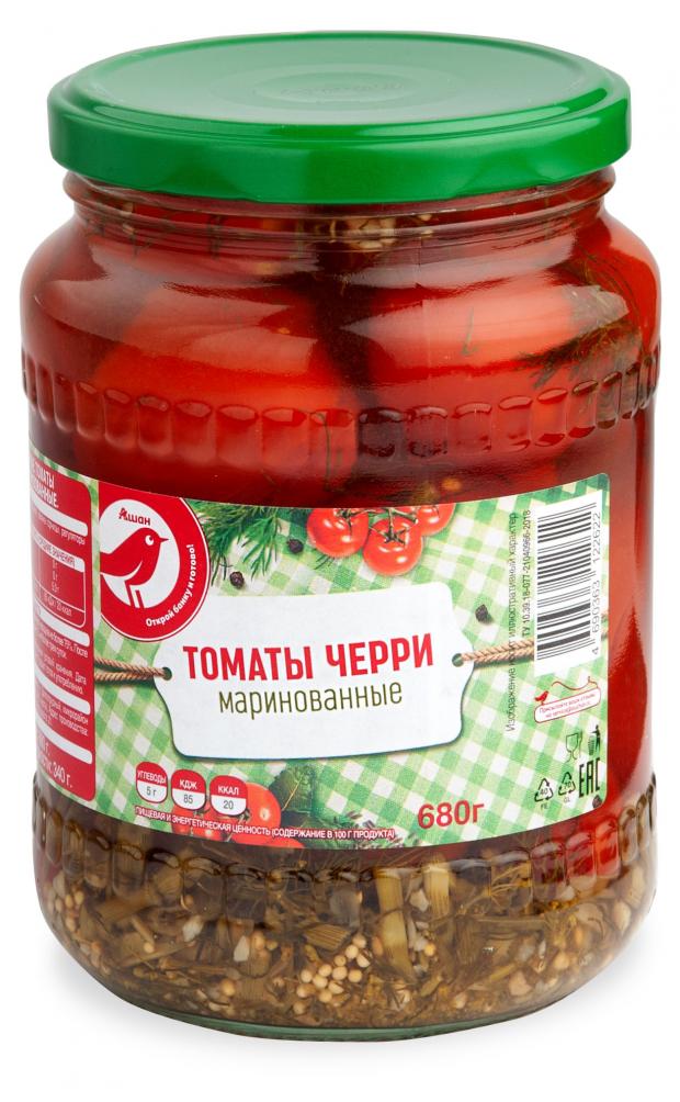 

Томаты АШАН маринованные черри, 680г