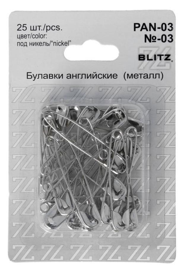 Булавки английские Blitz под никель 45 мм 25 шт 89₽