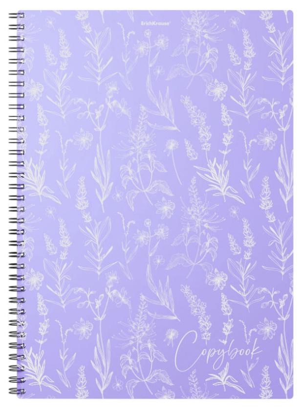 

Тетрадь общая ErichKrause Lavender с пластиковой обложкой на спирали клетка А4, 80 л