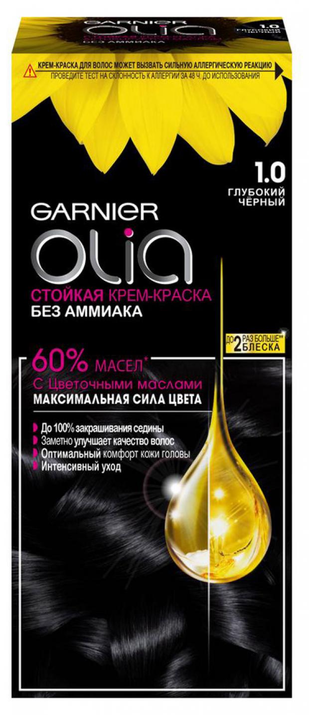 

Краска-крем для волос Garnier Olia глубокий черный тон 1.0, 160 мл, 112 мл