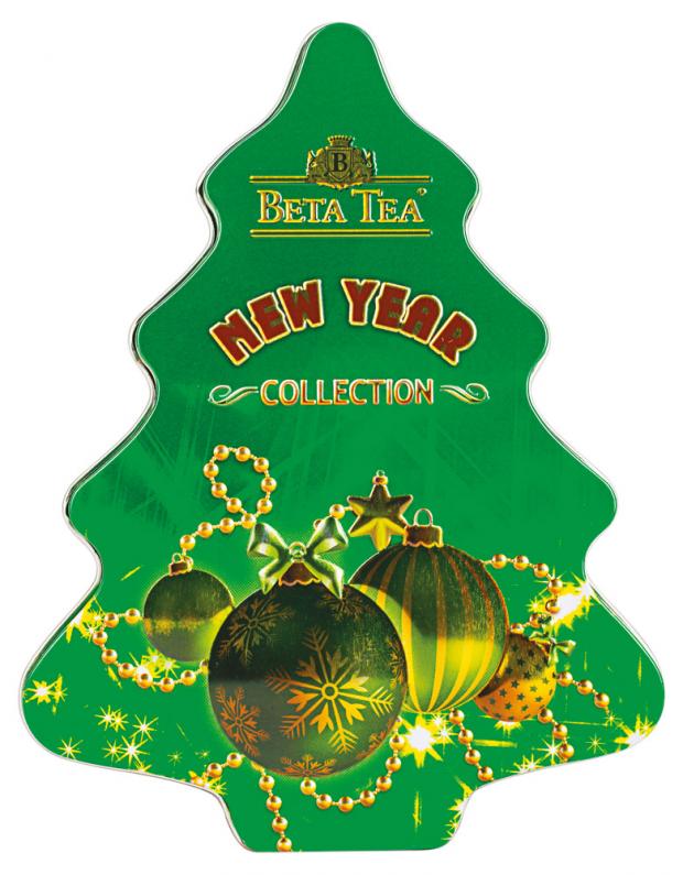 Чай Beta Tea чёрный байховый цейлонский крупнолистовой Новогодняя Коллекция Елка Зелёная, 50 г