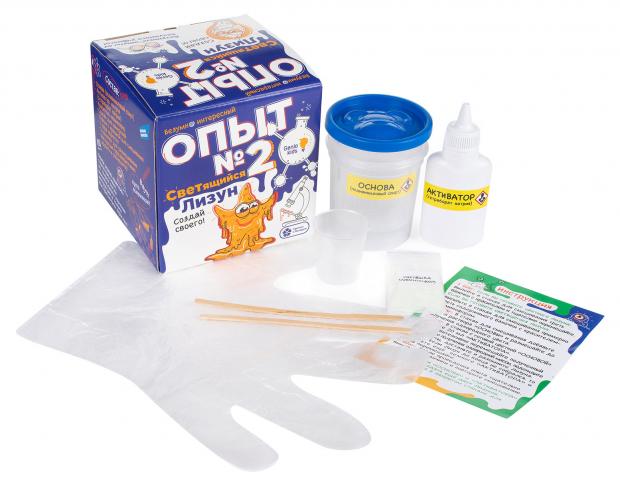 

Набор для творчества Genio Kids Опыт 2 Светящийся лизун