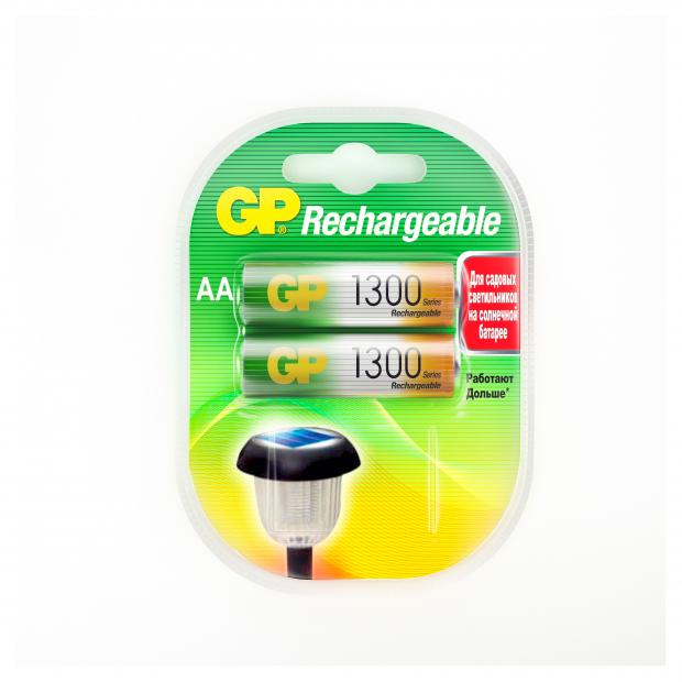 цена Батарейка аккумуляторная GP Rechargeable 1300 мАч типоразмер AA, 2 шт