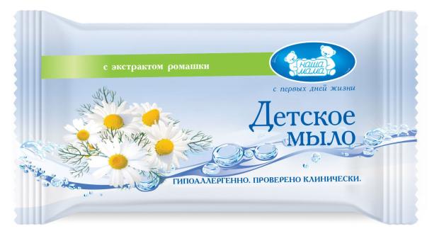 

Мыло туалетное детское Наша мама с экстрактом ромашки, 90 г