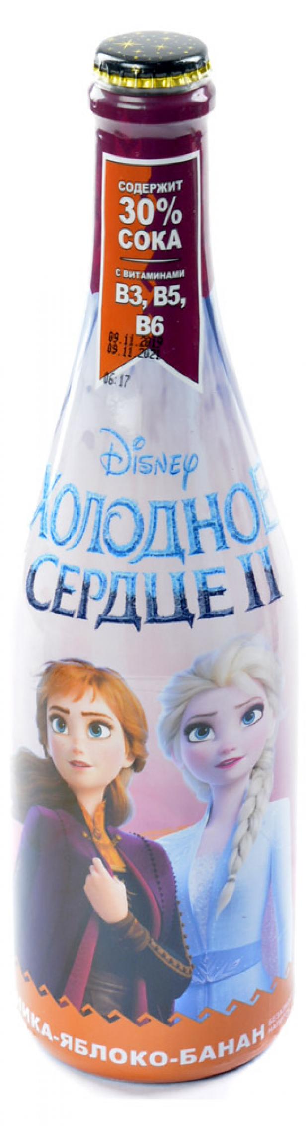 

Напиток среднегазированный Disney клубника яблоко банан безалкогольный, 750 мл