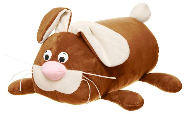 

Подушка-игрушка мягкая NAT Заяц валик коричневый, 40 см