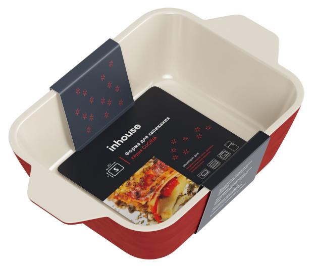 

Форма для запекания inhouse Cucina красная, 20,6х13 см