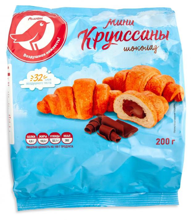 

Мини-круассаны АШАН с начинкой со вкусом шоколада, 200 г