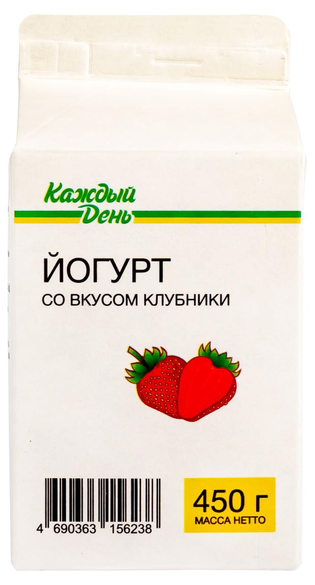 Йогурт питьевой Каждый день с клубникой 1,5%, 450 г йогурт питьевой эконива fitness line с клубникой 2 5% 300 г