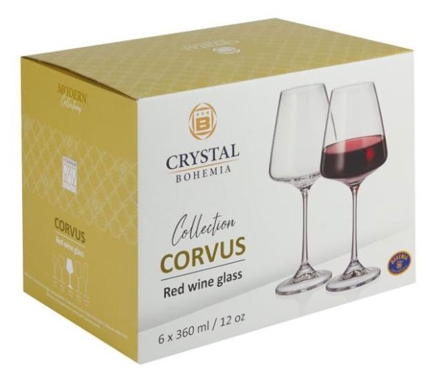 

Набор бокалов для красного вина Crystalite Bohemia Corvus, 360 мл