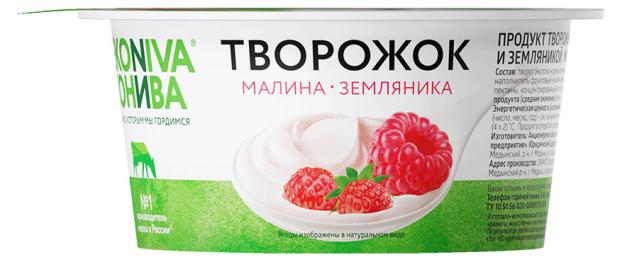 Творожок Эконива малина-земляника 5% БЗМЖ, 125 г творог эконива 5% 300 г