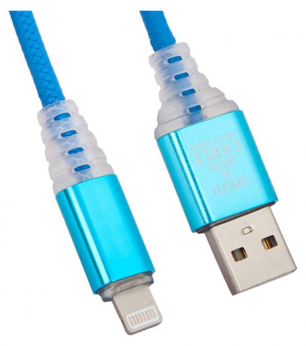 USB кабель Liberty Project для Apple 8 pin Змея LED TPE синий usb кабель liberty project type c змея led tpe оранжевый