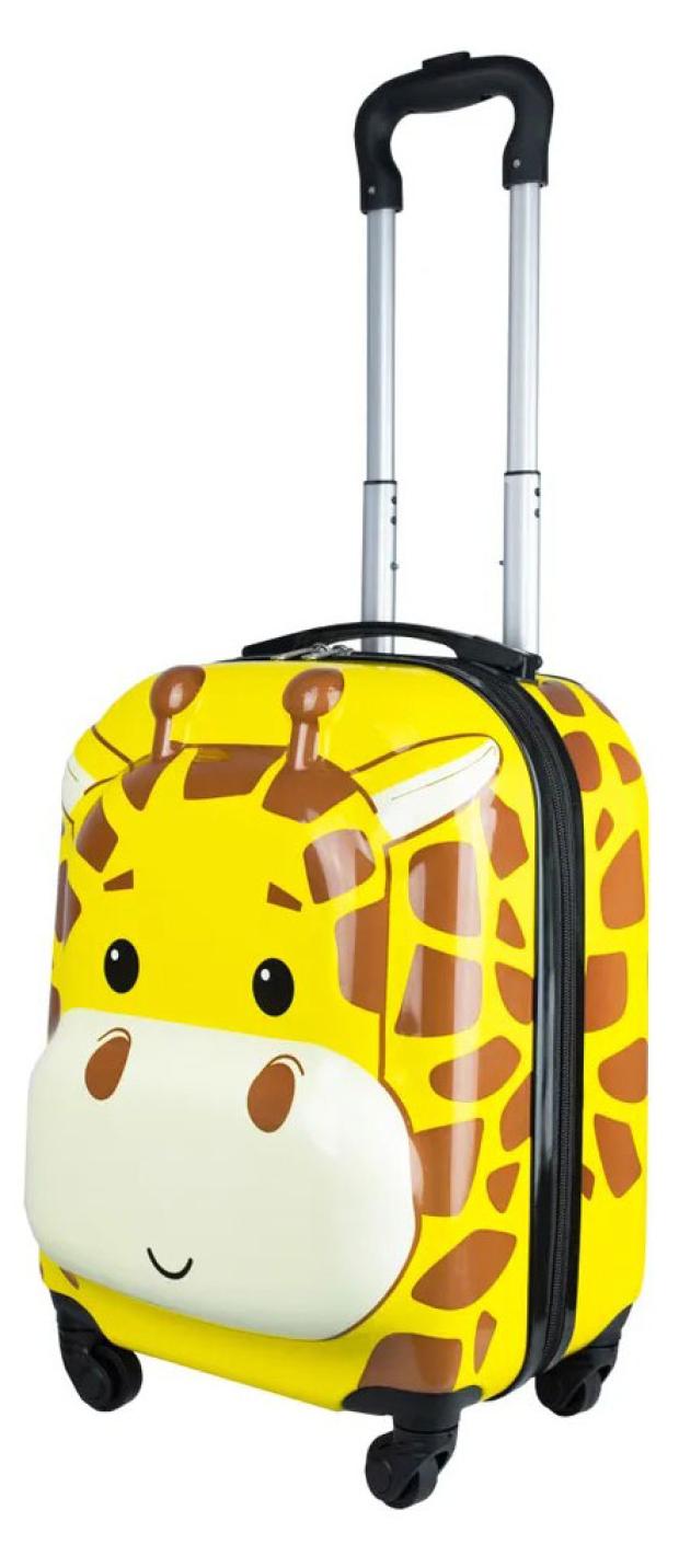 Чемодан детский пластиковый Proffi Travel Жираф 4 колеса