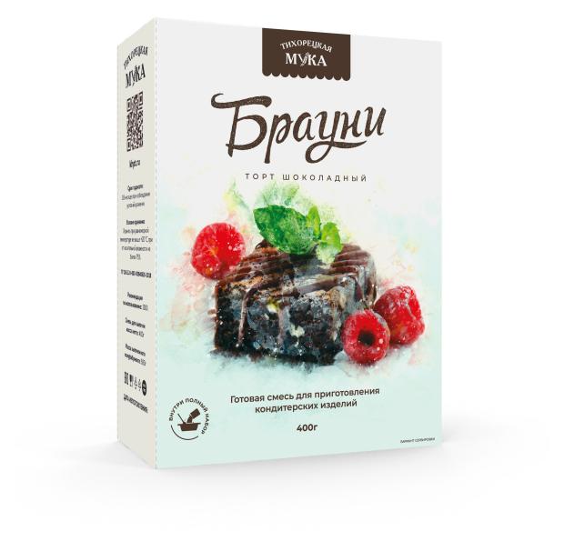 Смесь для выпечки Тихорецкая мука Торт шоколадный Брауни, 400 г
