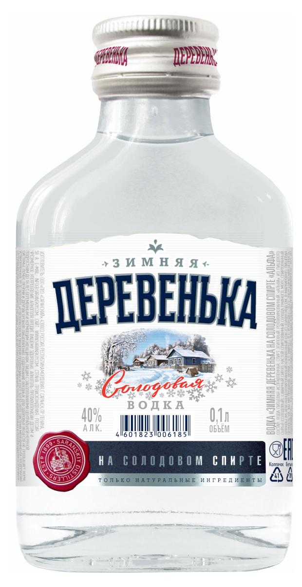 Водка Зимняя деревенька Россия, 0,1 л
