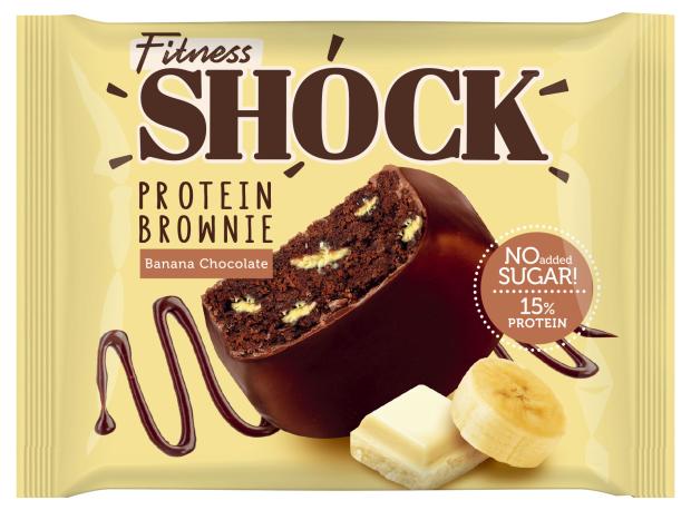 Брауни FitnesSHOCK Протеиновый со вкусом банана, 50 г