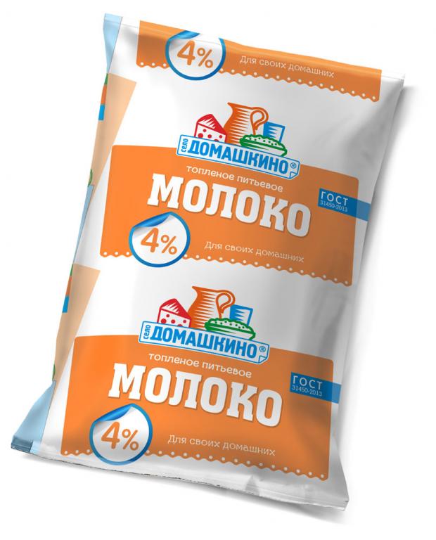 Молоко ультрапастеризованное Село Домашкино Топленое 4% БЗМЖ, 900 мл