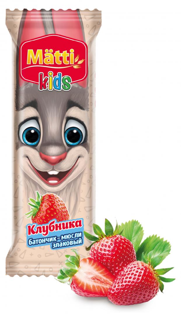 

Батончик злаковый Matti клубника, 24 г