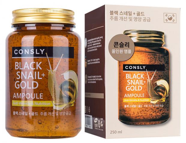 Сыворотка для лица Consly Многофункциональная омолаживаюшая ампульная с муцином улитки, 250 мл