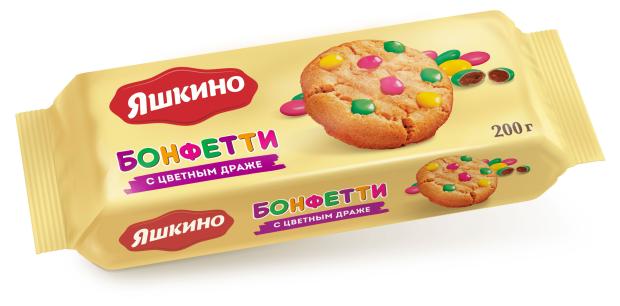 

Печенье сдобное Яшкино Бонфетти с цветным драже, 200 г