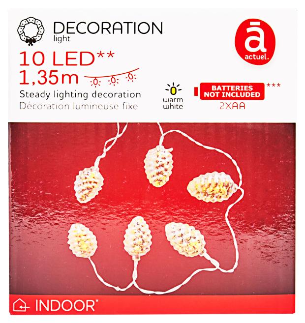 

Электрогирлянда Actuel Шишки на батарейках 10 LED, 1,35 м